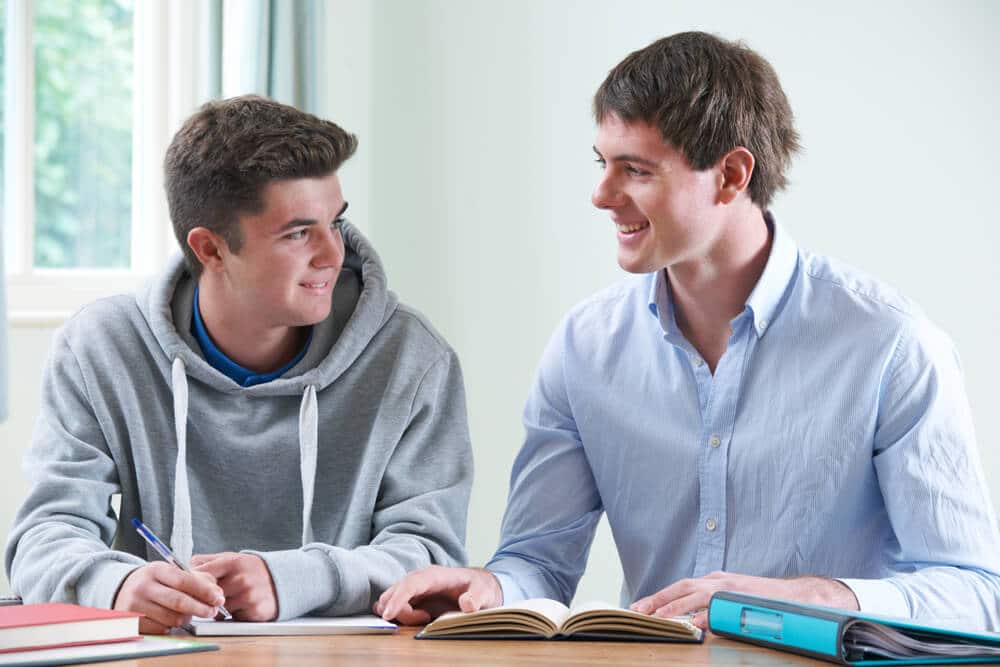 Young man being tutored